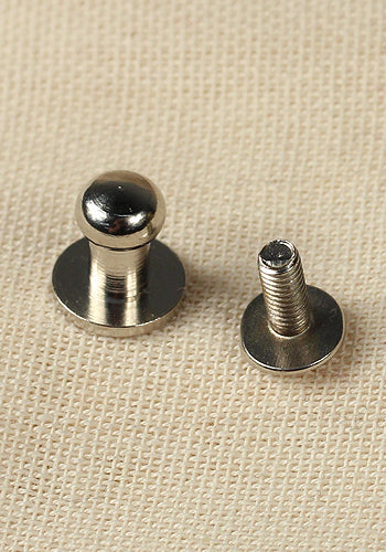 Button Fabric Rivet Button Rivet 5x, 9,5 x 6,2mm, M3, Brass/Nickel