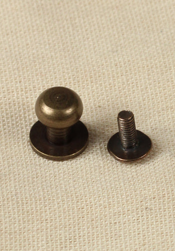 Button Rivet 9,7 x 8,0mm, M3, Antique Brass