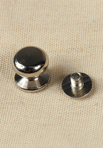 Button Fabric Rivet Button Rivet 5x, 11,6 x 12,5 mm, M3, Brass/Nickel