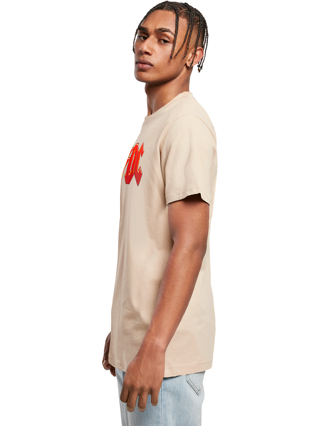 ACDC Logo rouge foncé avec T-shirt Round Cou