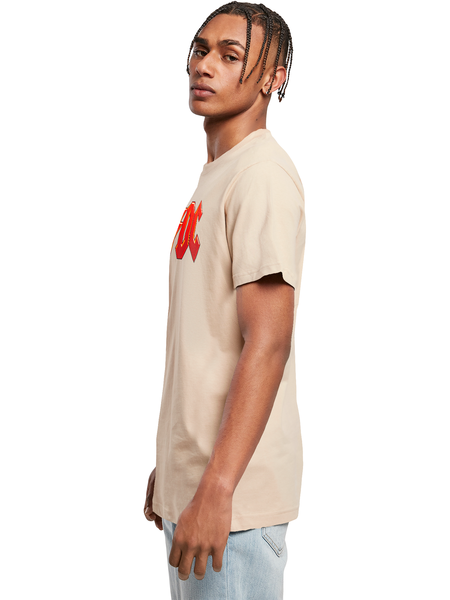ACDC Logo rouge foncé avec T-shirt Round Cou