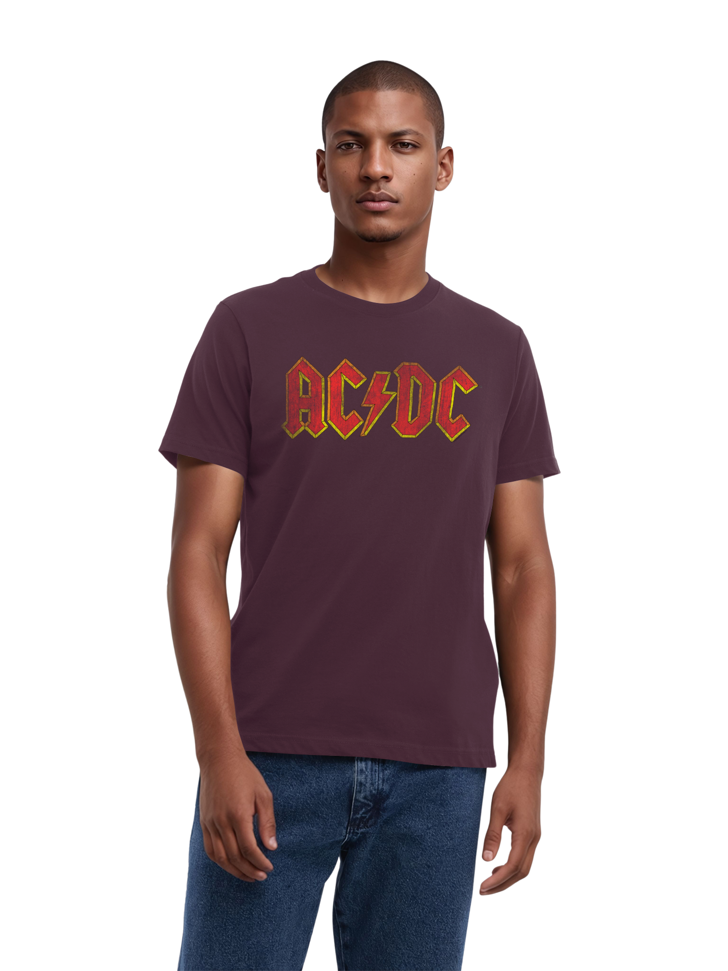 AC/DC Distressed Red Logo Men's Organic T-Shirt