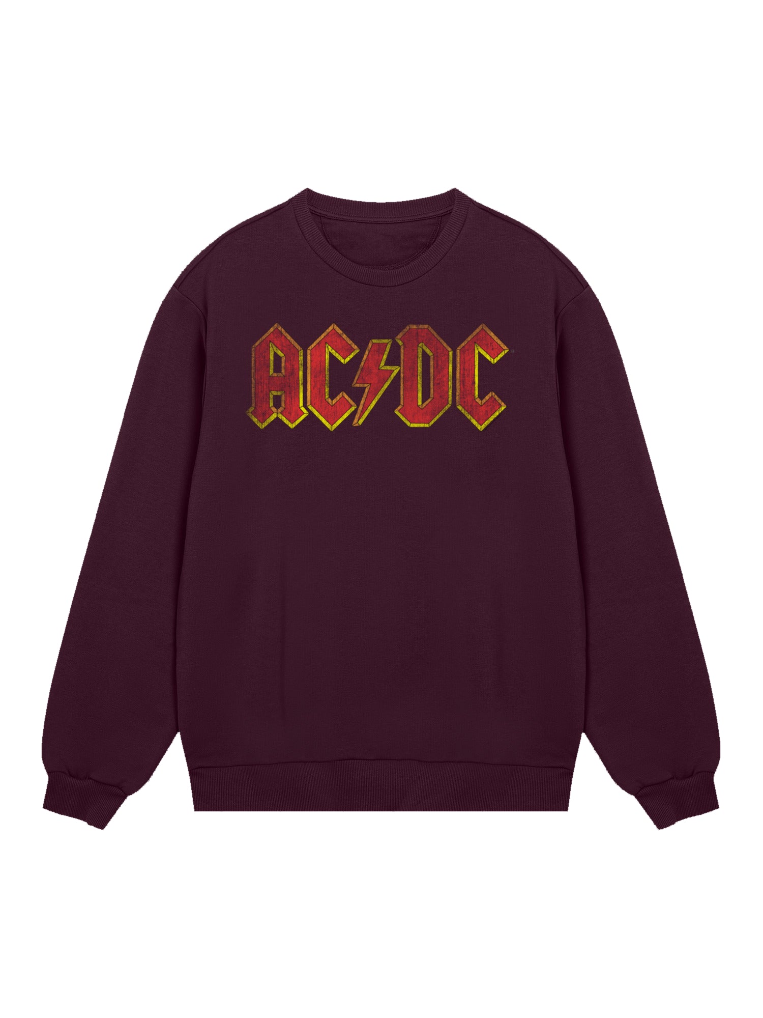 AC/DC Distressed Red Logo Men's Organic Sweatshirt