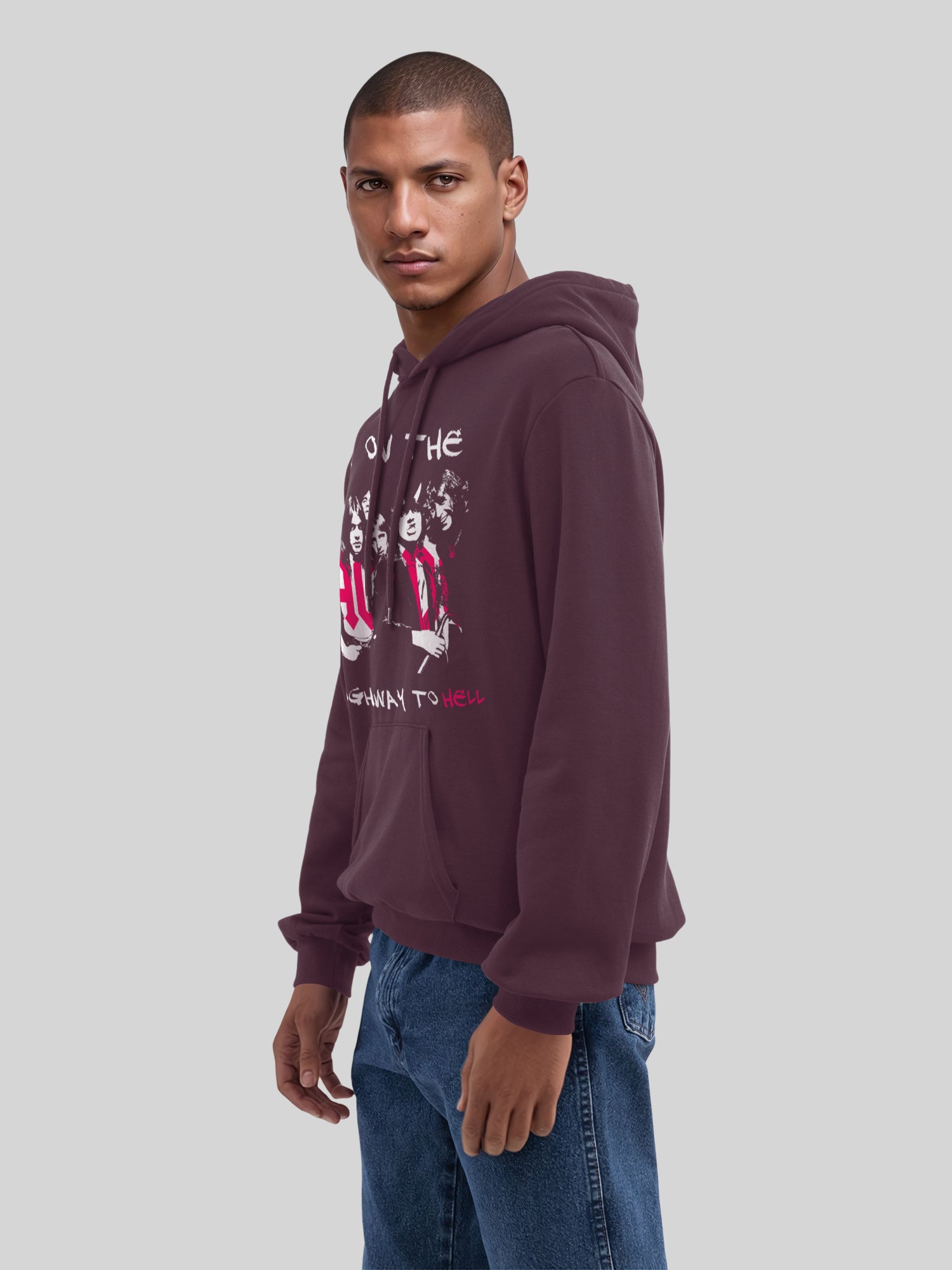 AC/DC I'm On The Highway To Hell Men's Organic Hoodie