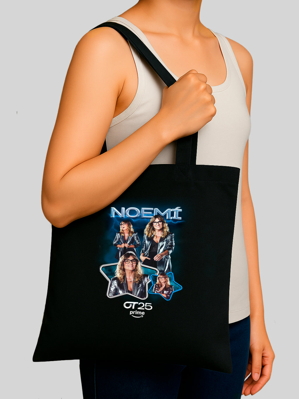 Retro Noemi Tote Negra avec sac pour la vie - poignées longues