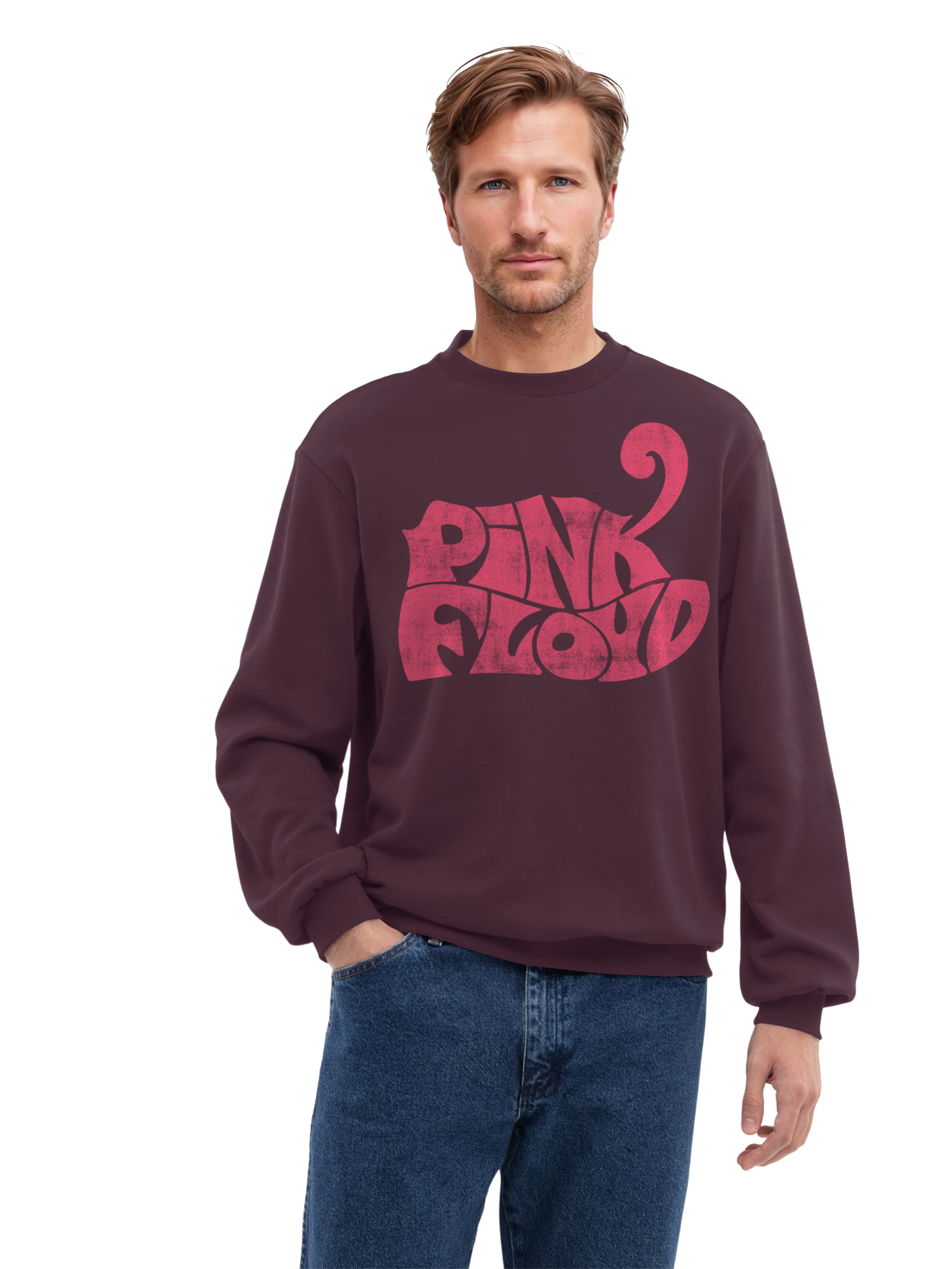 Pink Floyd Retro Logo Navy Men's Organic Sweatshirt