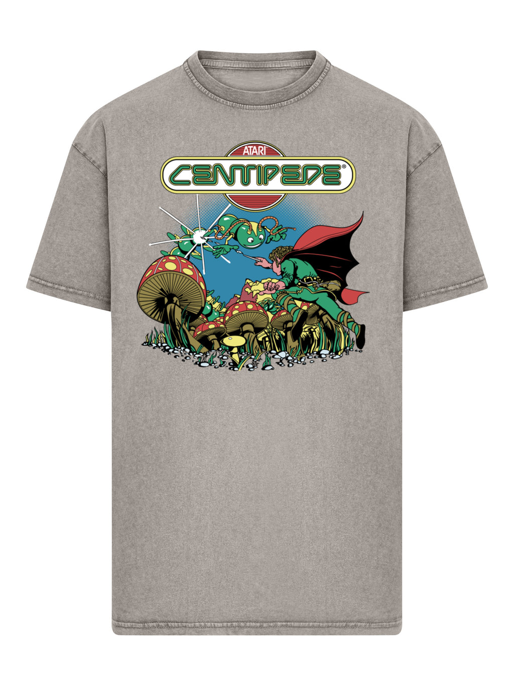 Centipede Atari Retro Gaming Acid Washed Oversize T-Shirt