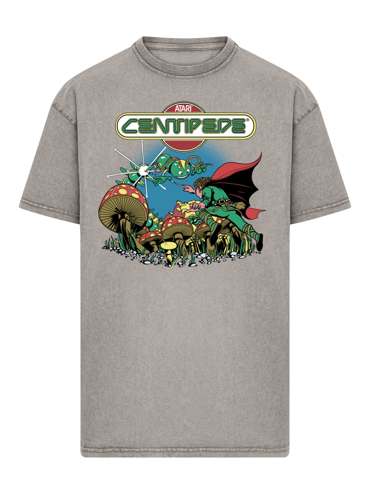 Centipede Atari Retro Gaming Acid Washed Oversize T-Shirt