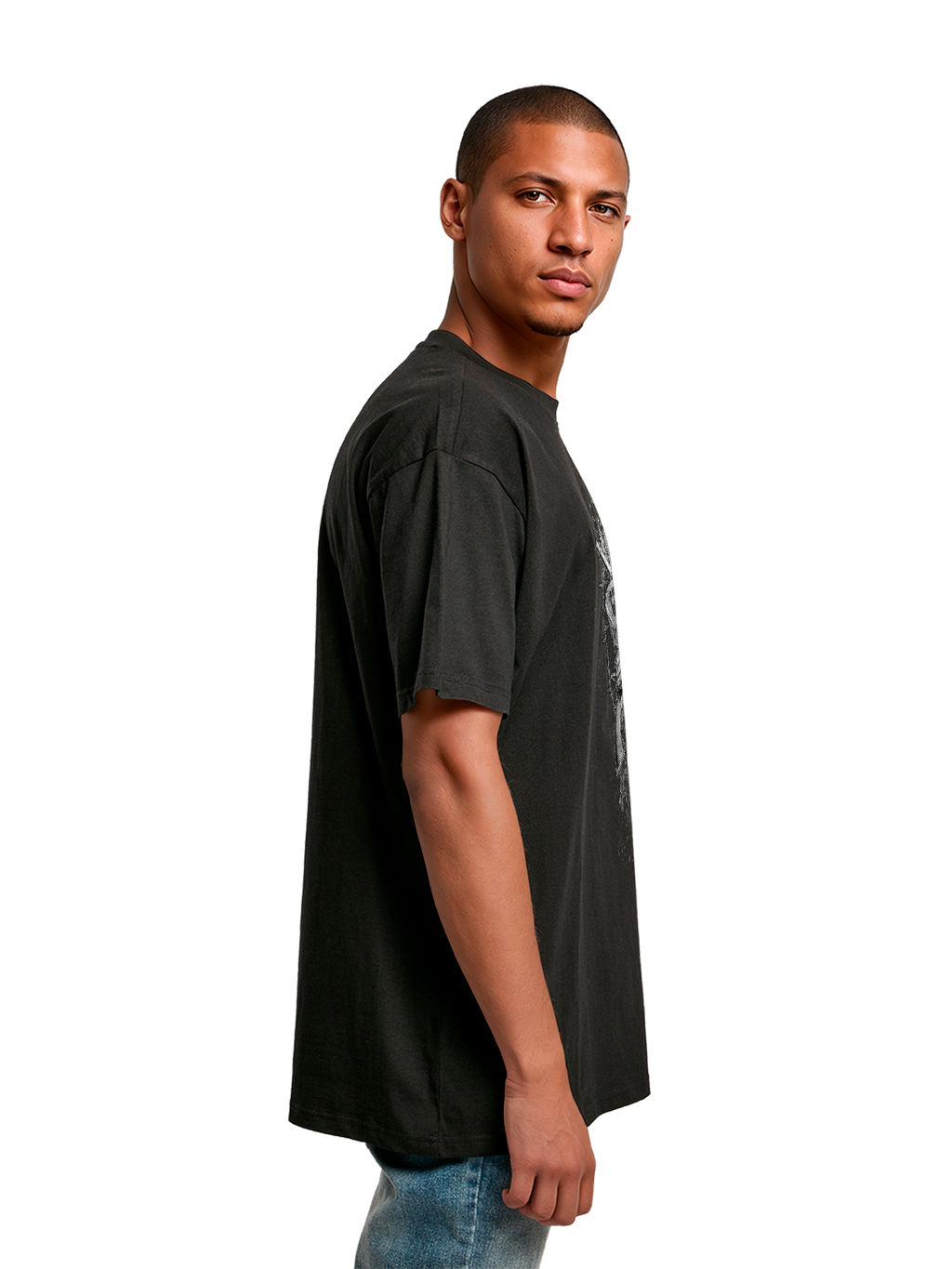 Skull fané des armes à feu | Tee surdimensionné lourd