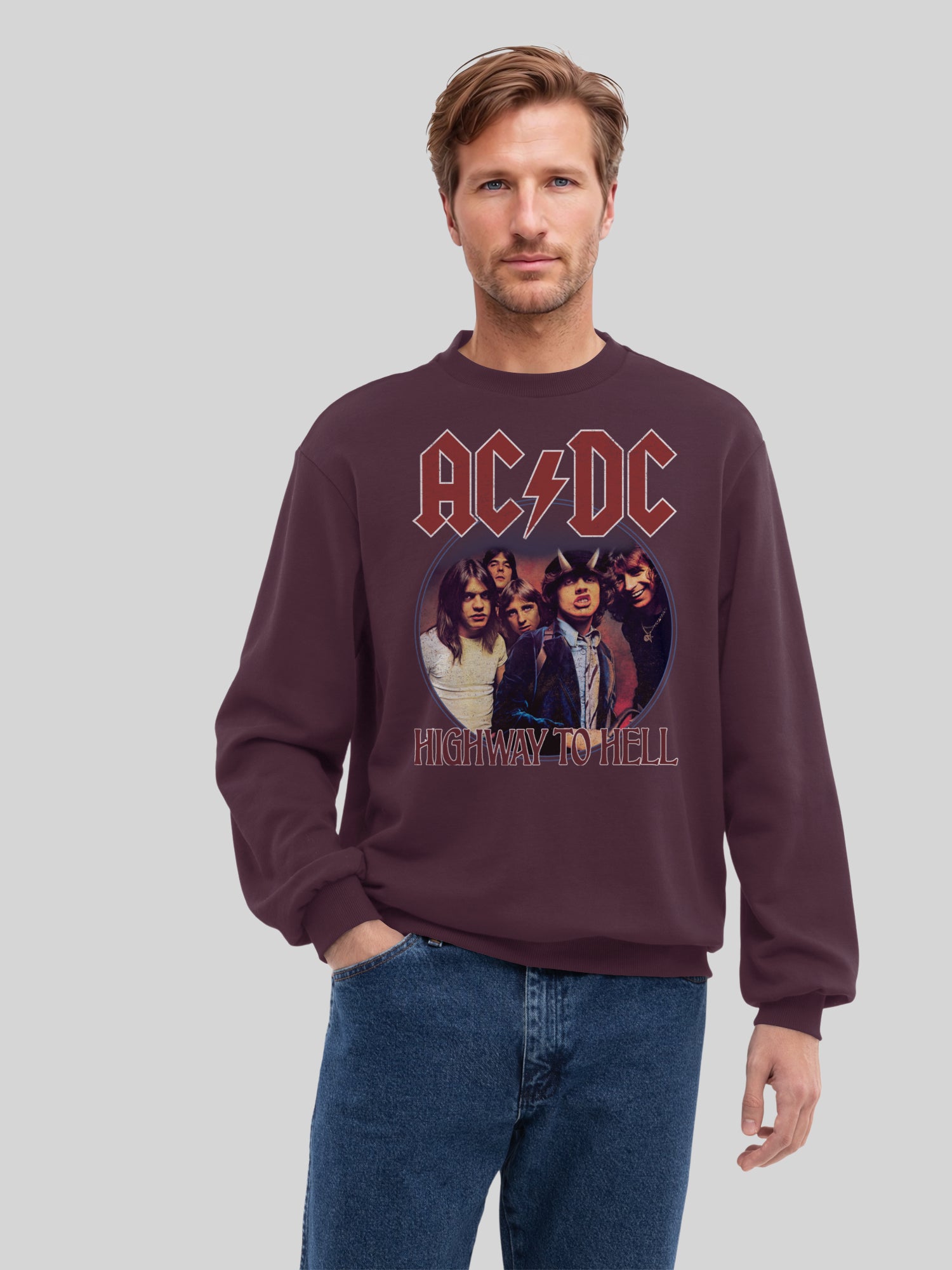 AC/DC Highway To Hell Circle Men's Organic Sweatshirt