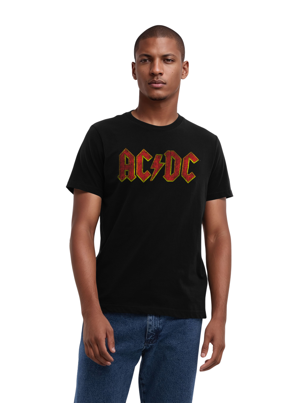 AC/DC Distressed Red Logo Men's Organic T-Shirt