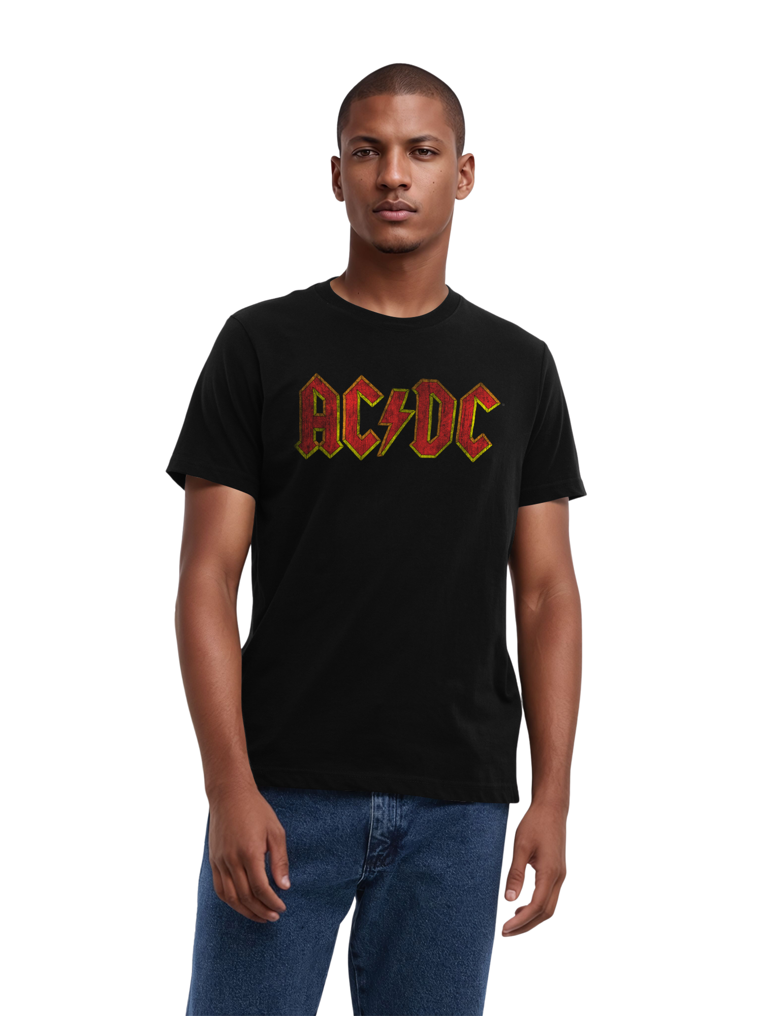 AC/DC Distressed Red Logo Men's Organic T-Shirt