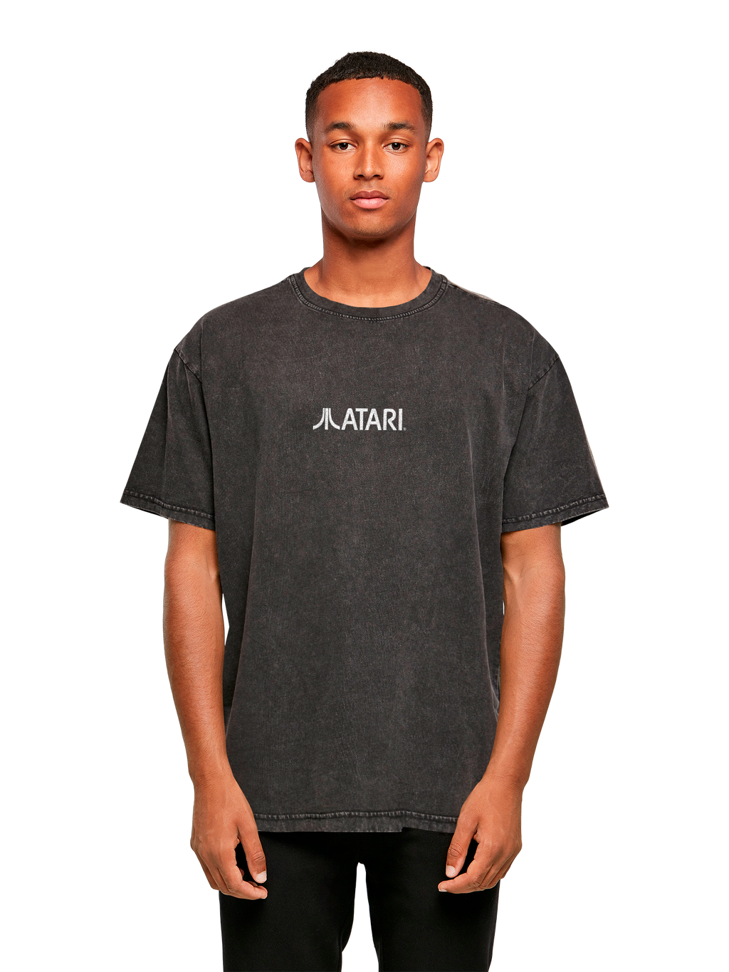 Atari Games Logo Retro Gaming Horizontal und Atari Gravitar Box Cover Acid Washed Oversize Tee