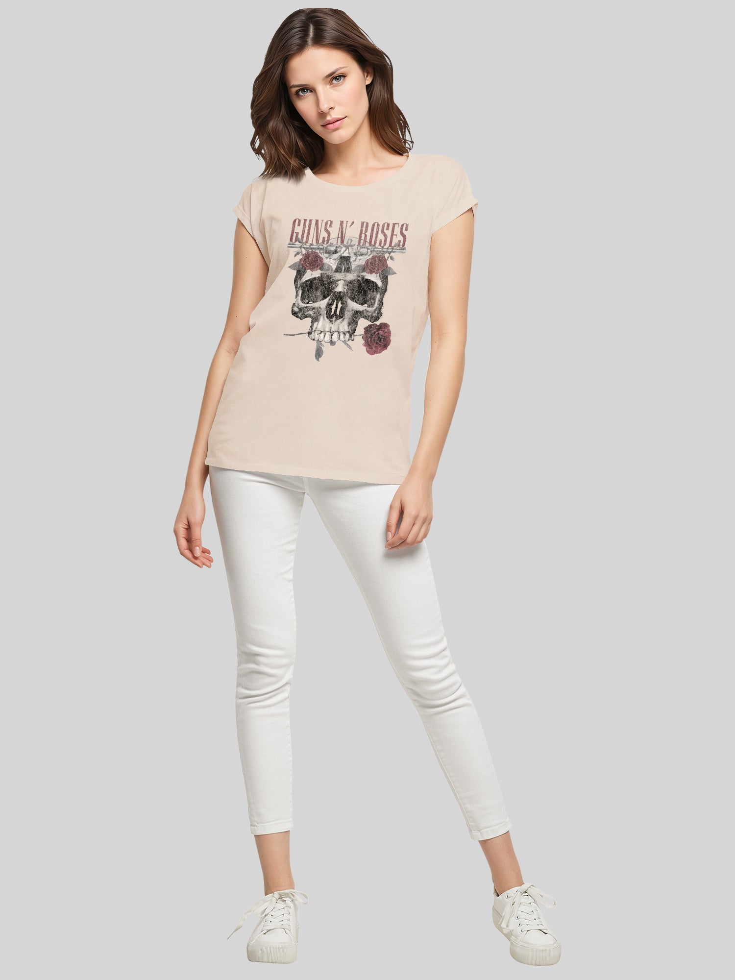 Guns N' Roses Damen T-Shirt mit Rosen-Totenkopf