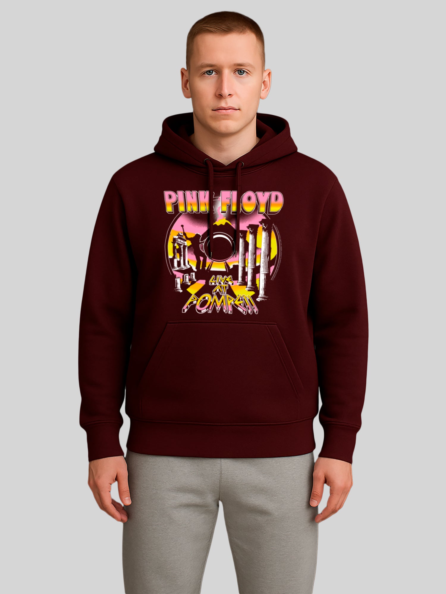 Pink Floyd Live At Pompeii Volcano Men's Organic Hoodie