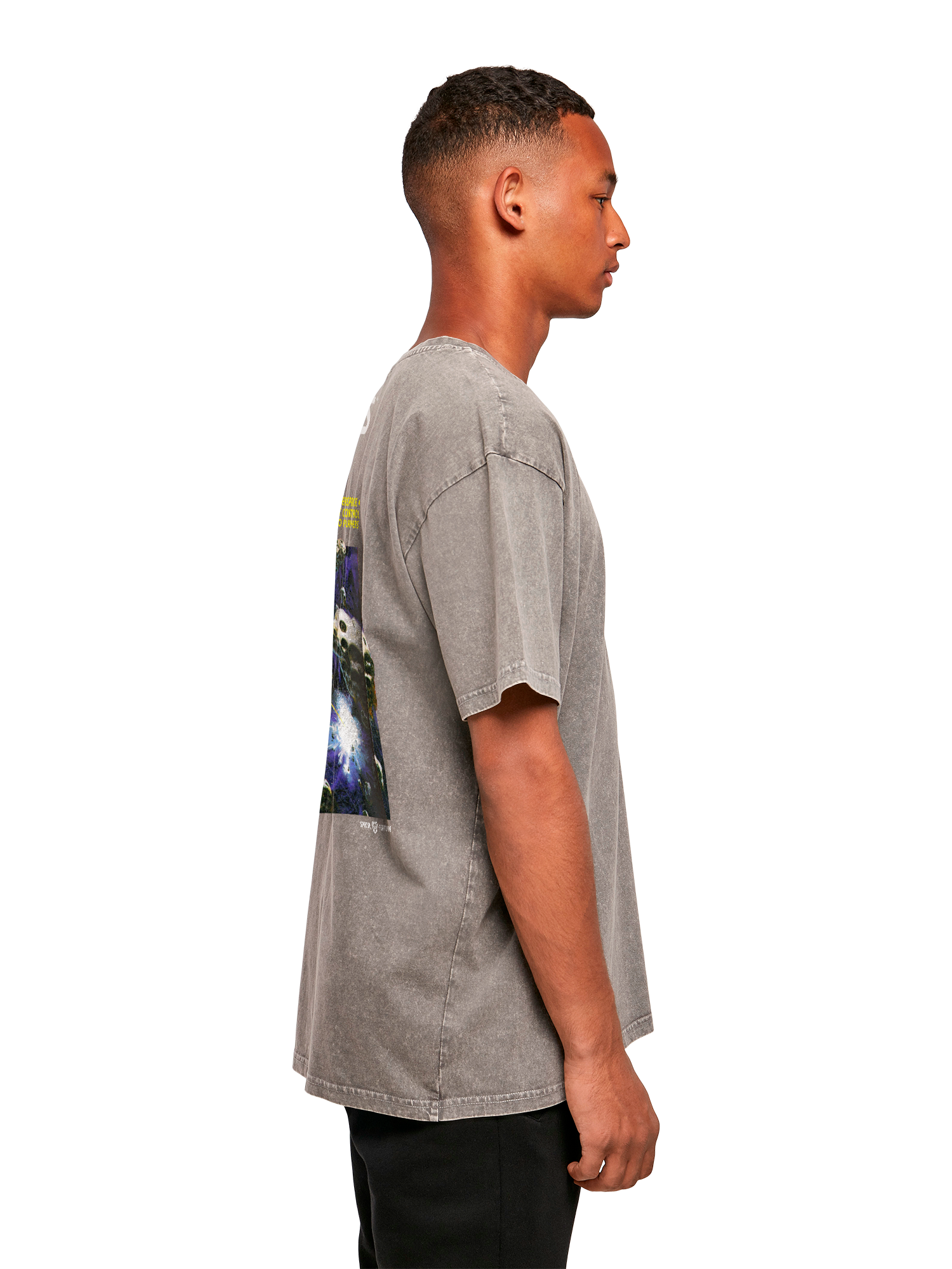 Logotipo de Atari Games White Retro Gaming Horizontal y Atari Asteroids Cubra de cajas con camiseta de gran tamaño pesado de ácido