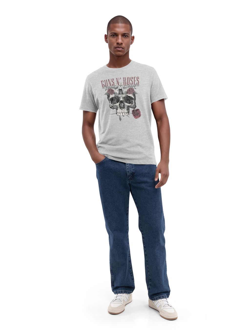 Guns N' Roses Herren T-Shirt mit Rosen-Totenkopf
