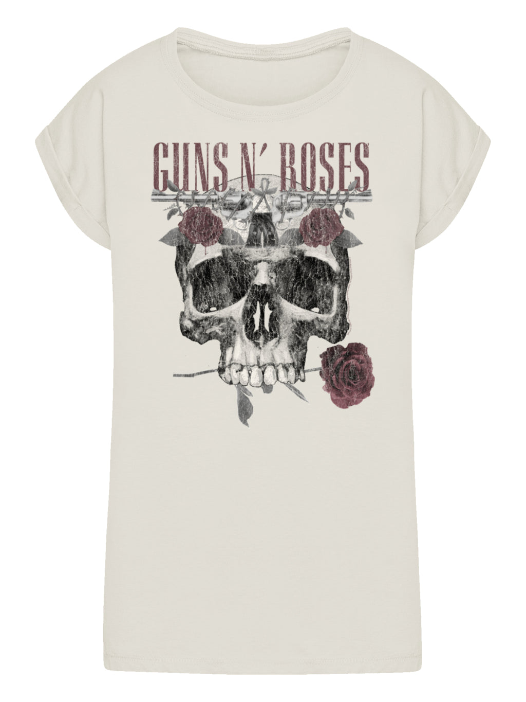 Guns N' Roses Damen T-Shirt mit Rosen-Totenkopf