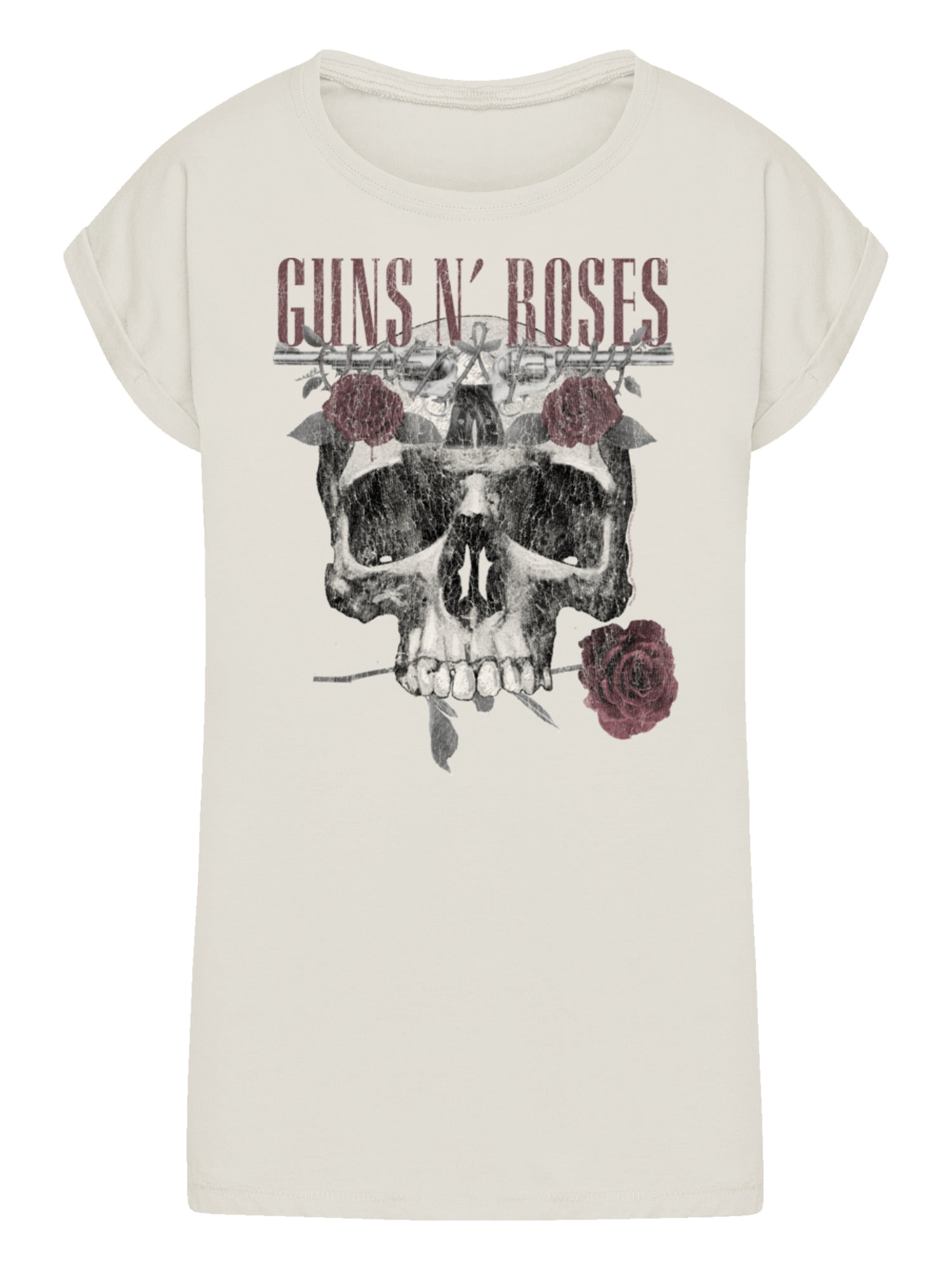 Guns N' Roses Damen T-Shirt mit Rosen-Totenkopf