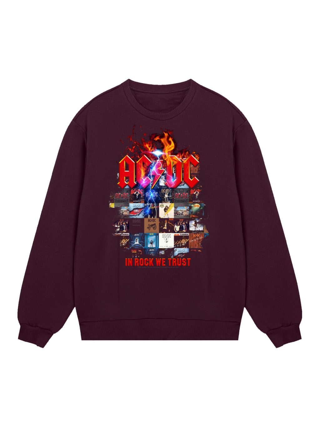 AC/DC In Rock We Trust Album Covers Men's Organic Sweatshirt