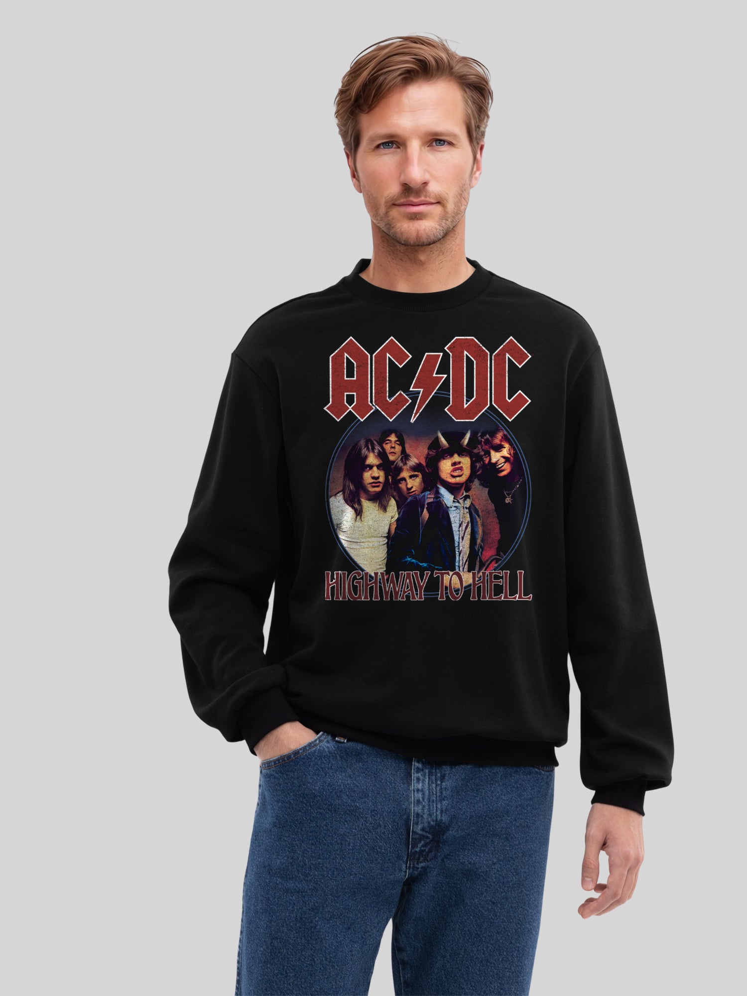 AC/DC Highway To Hell Circle Men's Organic Sweatshirt