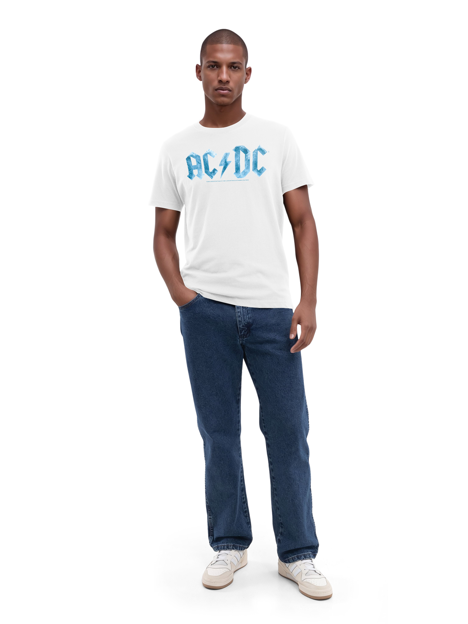 ACDC Herren T-Shirt mit blauem Eis-Logo