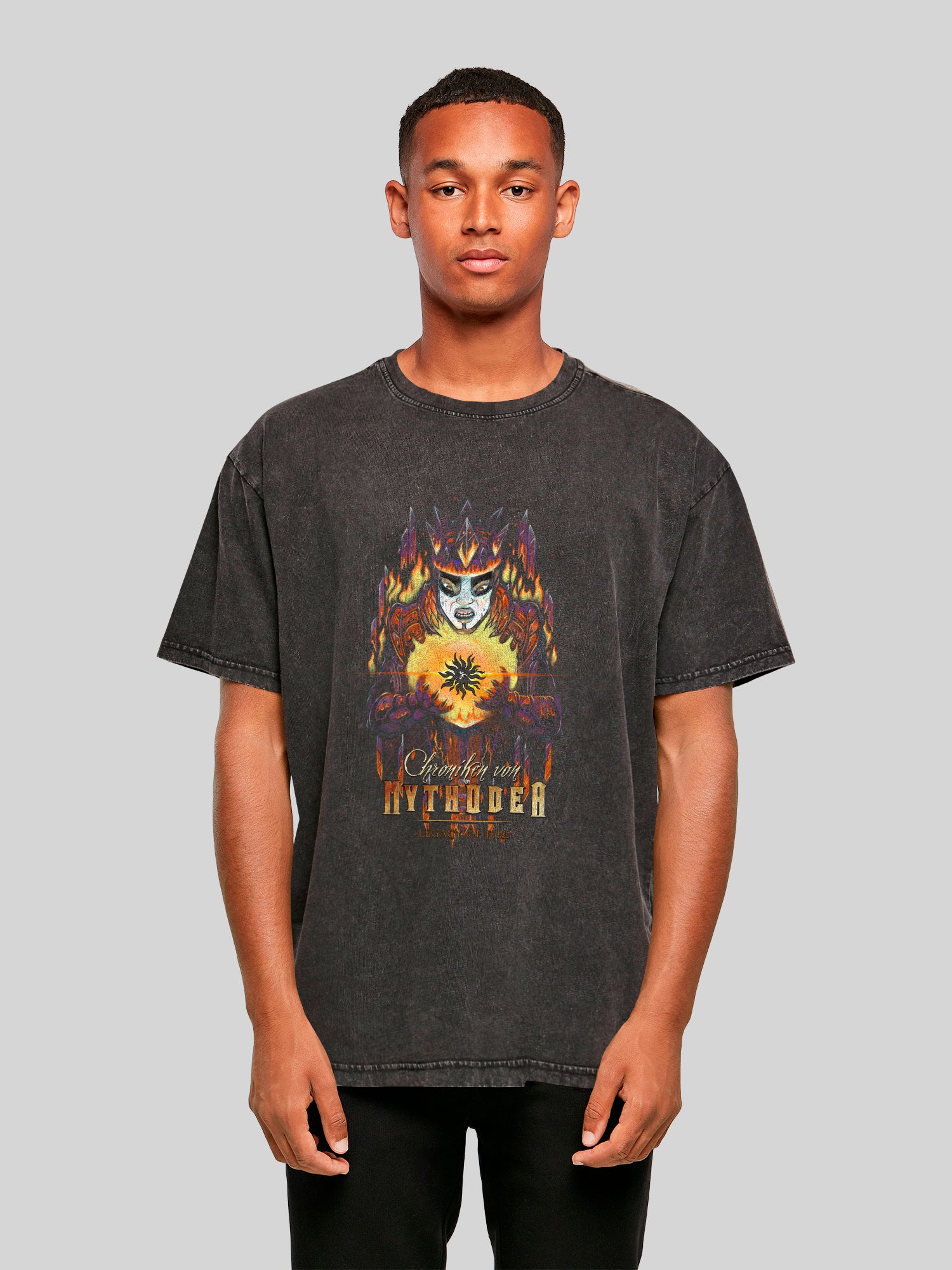 Chroniken 2025 mit säurwäschen schwerem übergroßem T -Shirt