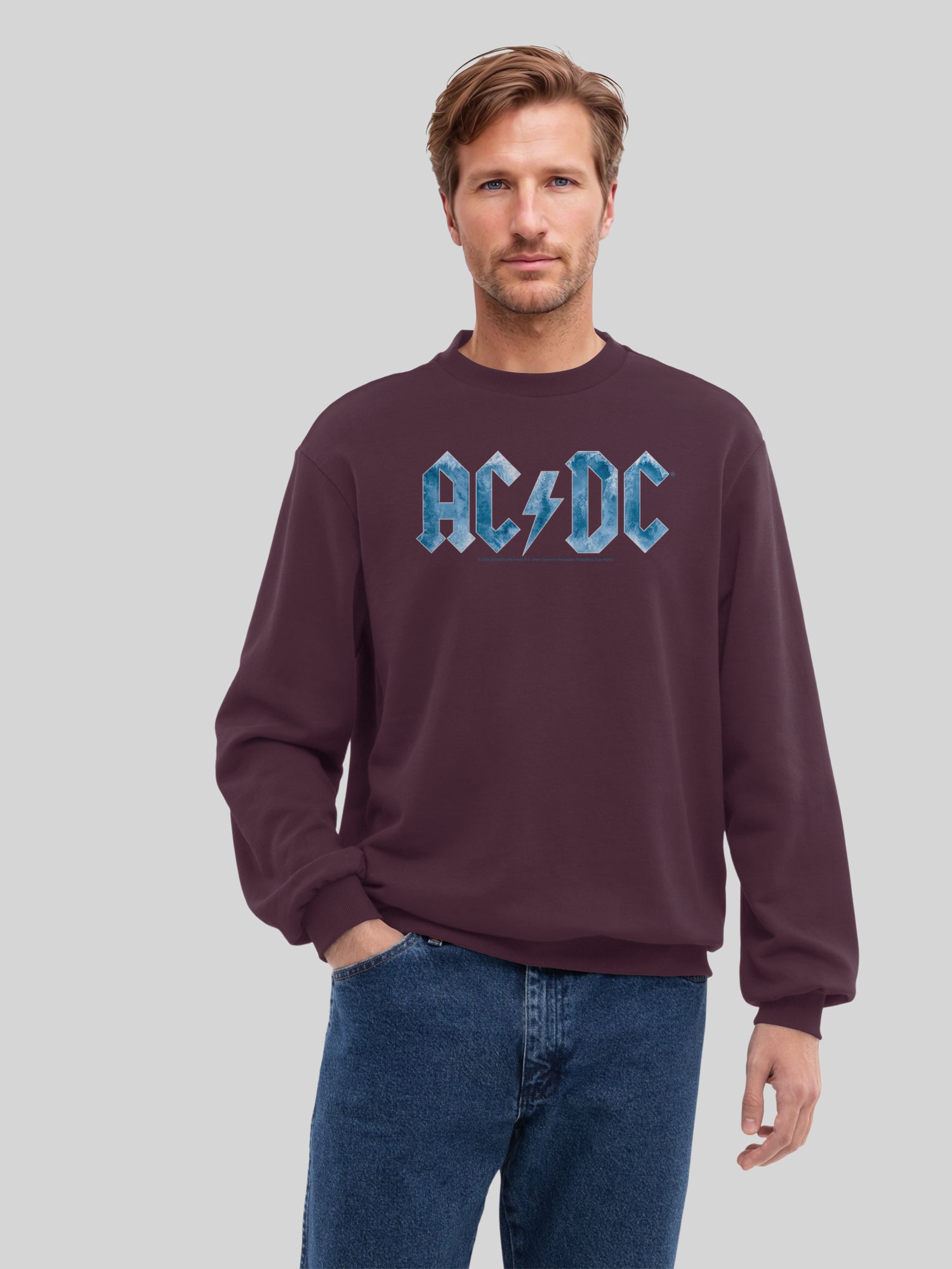 ACDC Blue Ice Logo avec True Blanks | Pull régulier pour hommes