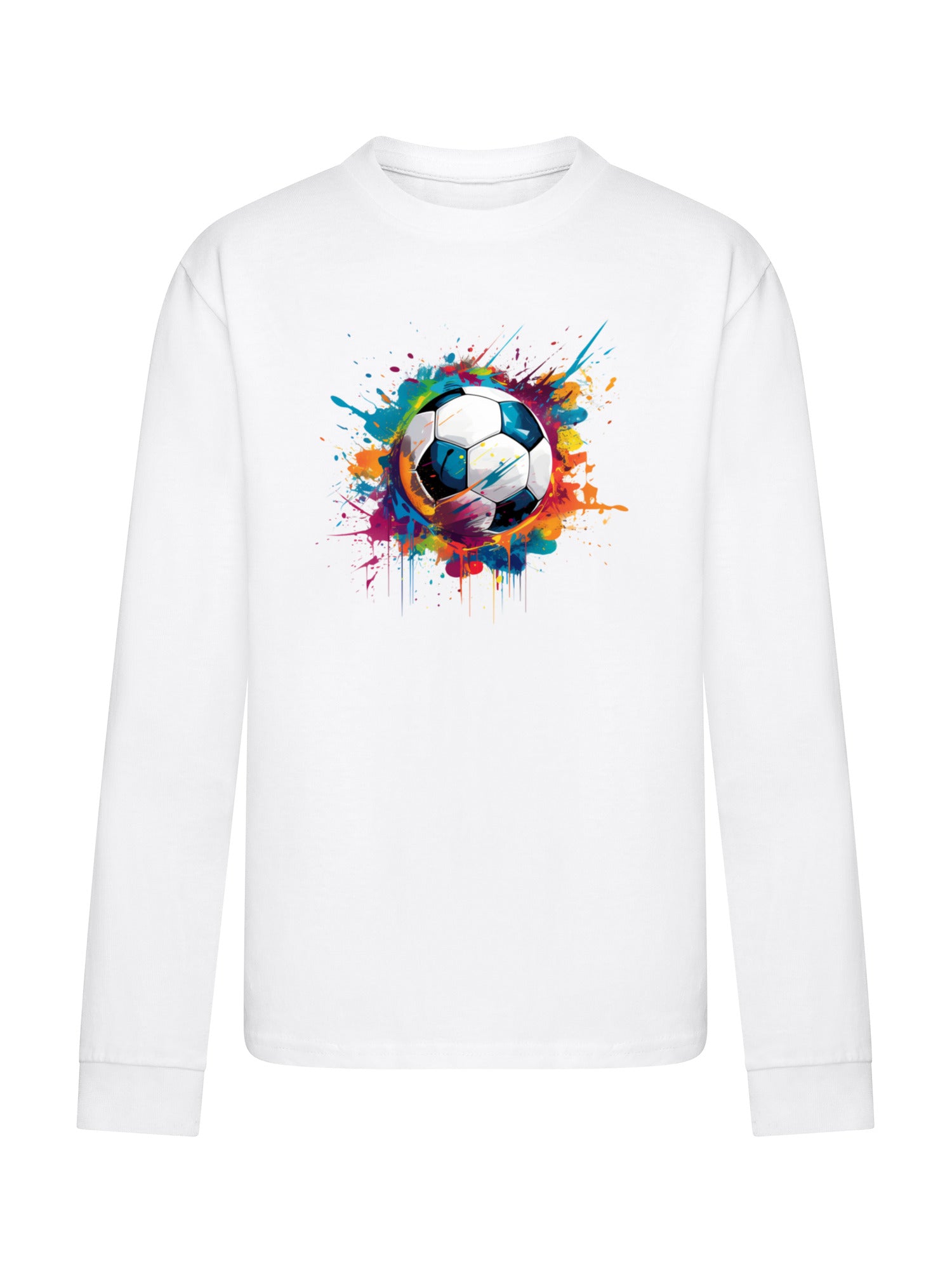 Buntes Fußball-Langarm-T-Shirt für Kinder
