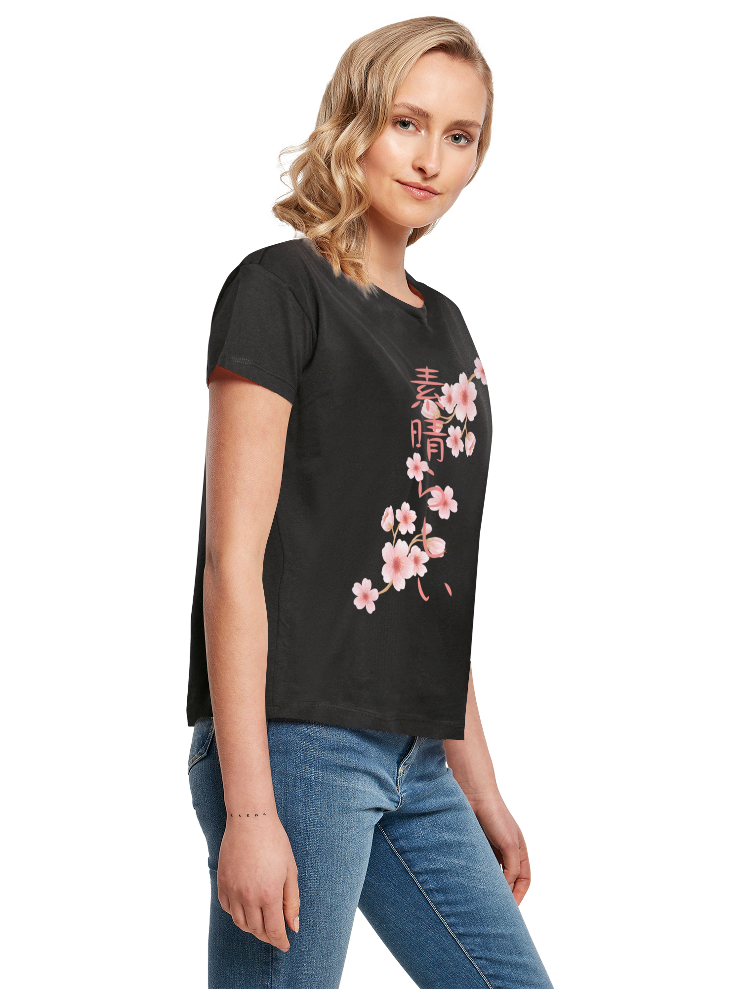 Kirschblüten Asien Damen Box T-Shirt