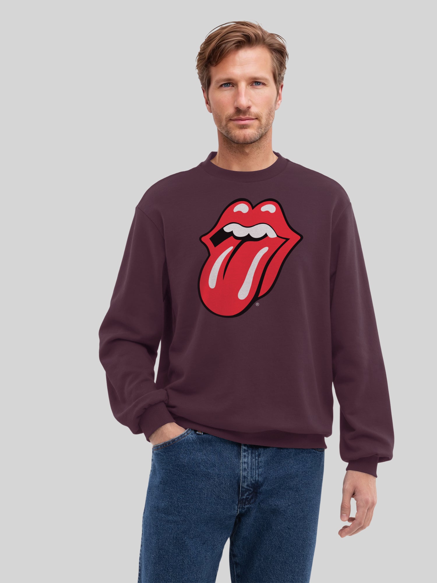The Rolling Stones Classic Zungen BLK mit echten Blanks | Herrenpullover