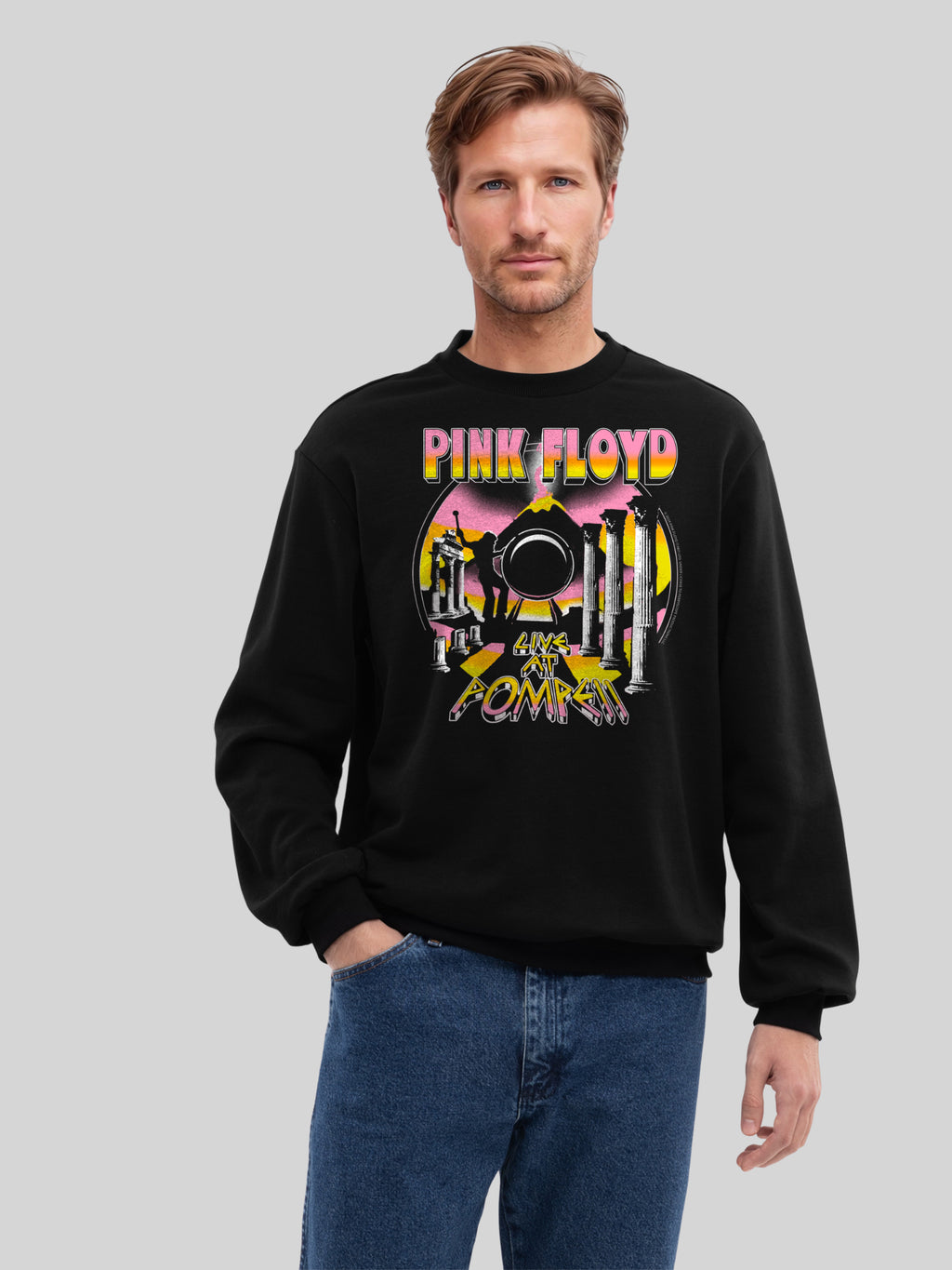 Pink Floyd Live At Pompeii Volcano Men's Organic Sweatshirt