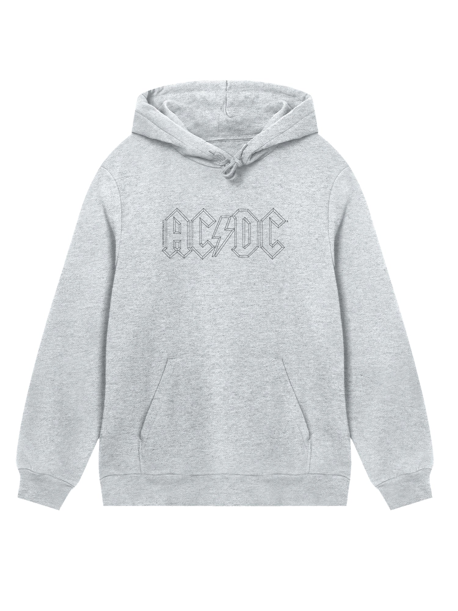 AC/DC Black Outline Logo Organic Hoodie