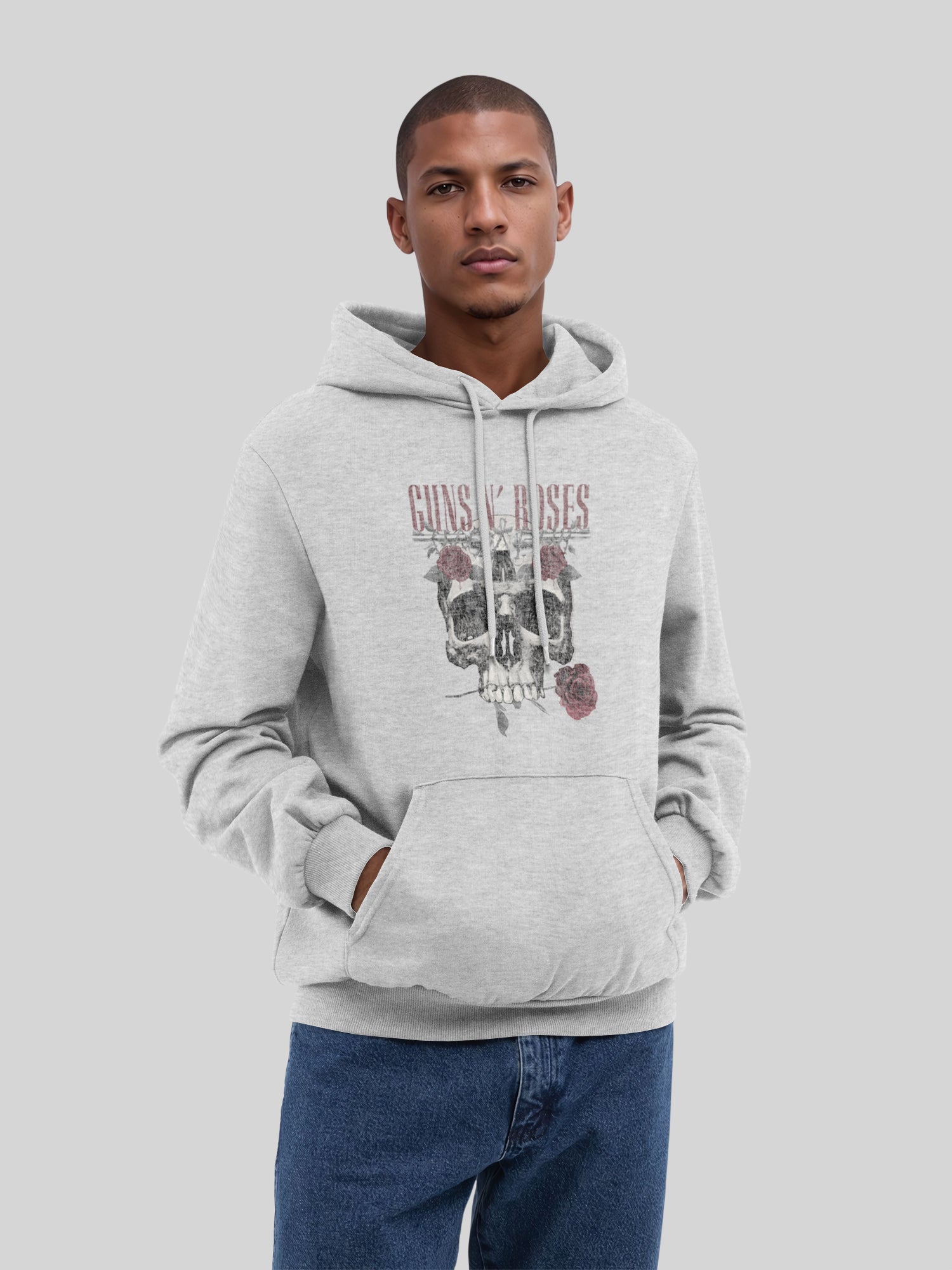 Guns N' Roses Herren Kapuzenpullover mit Rosen-Totenkopf