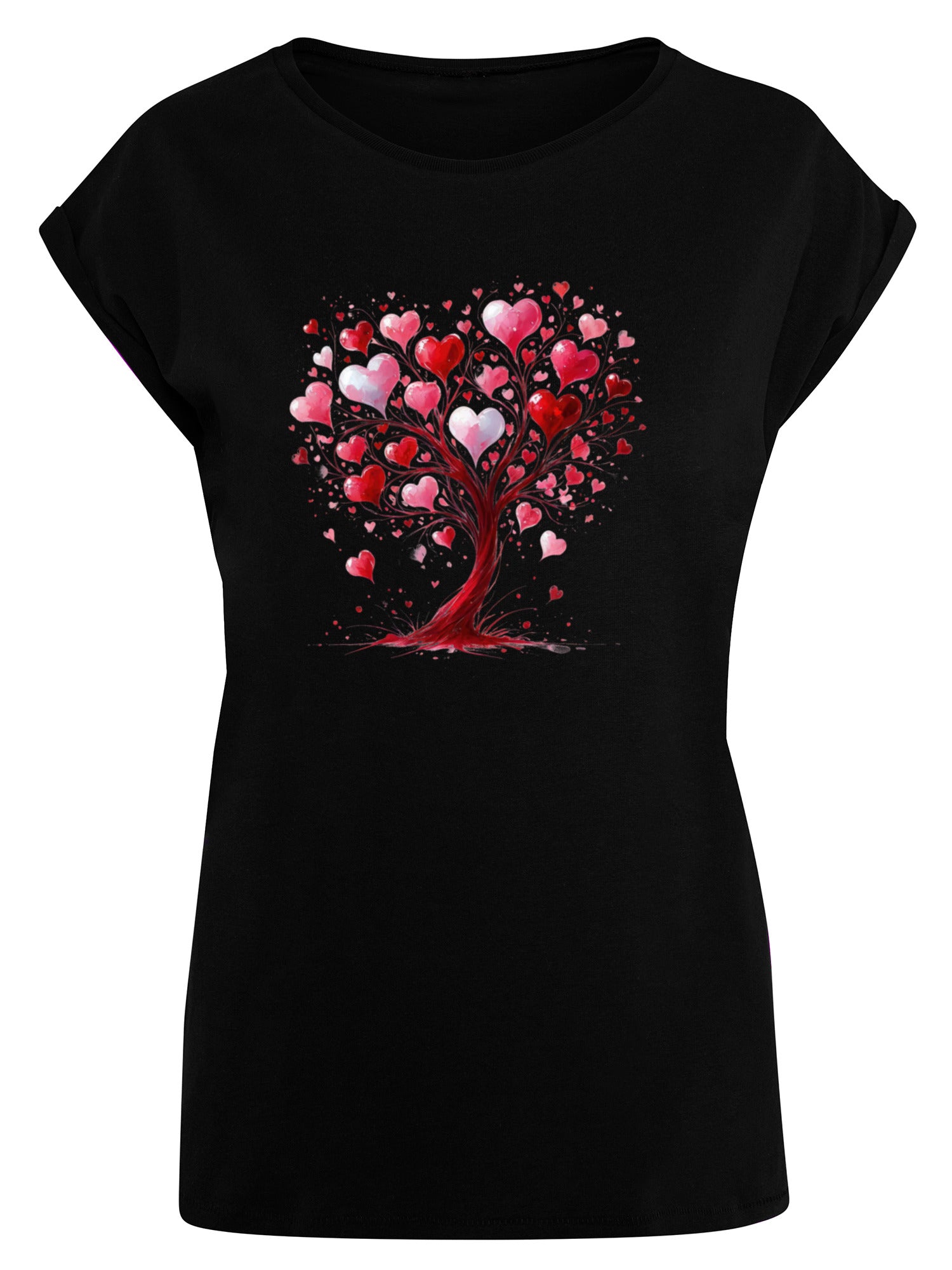 Heart Tree Weracolor Damas Camiseta de hombro extendido