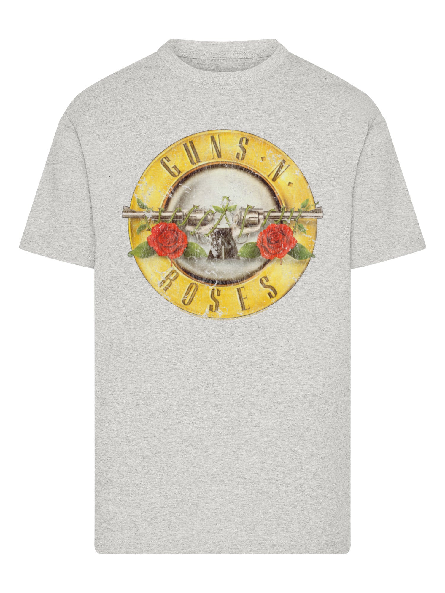 Camiseta redonda de la camiseta del logotipo de la bala de las pistolas 'n' rosas