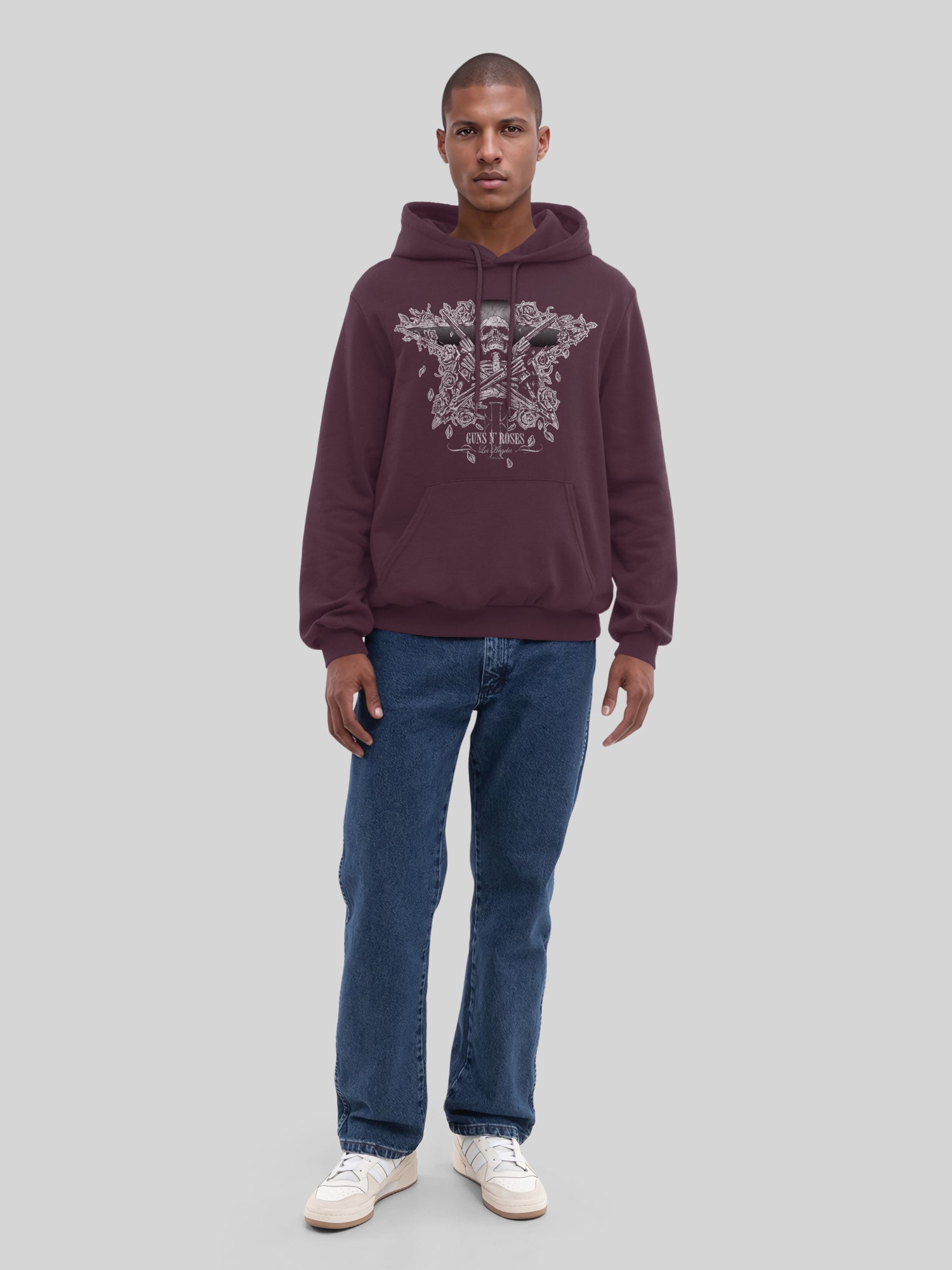 Guns N 'Roses Skeleton pistolas con blancos verdaderos | Sudadera con capucha regular para hombres