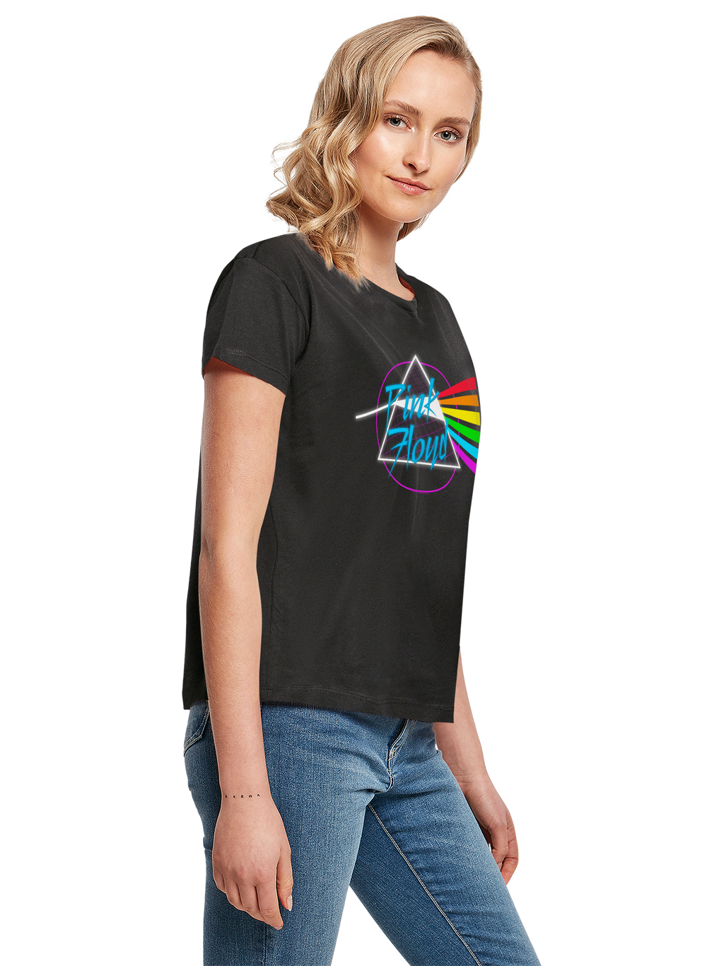 Pink Floyd Neon Dark Side With Ladies Box Tee