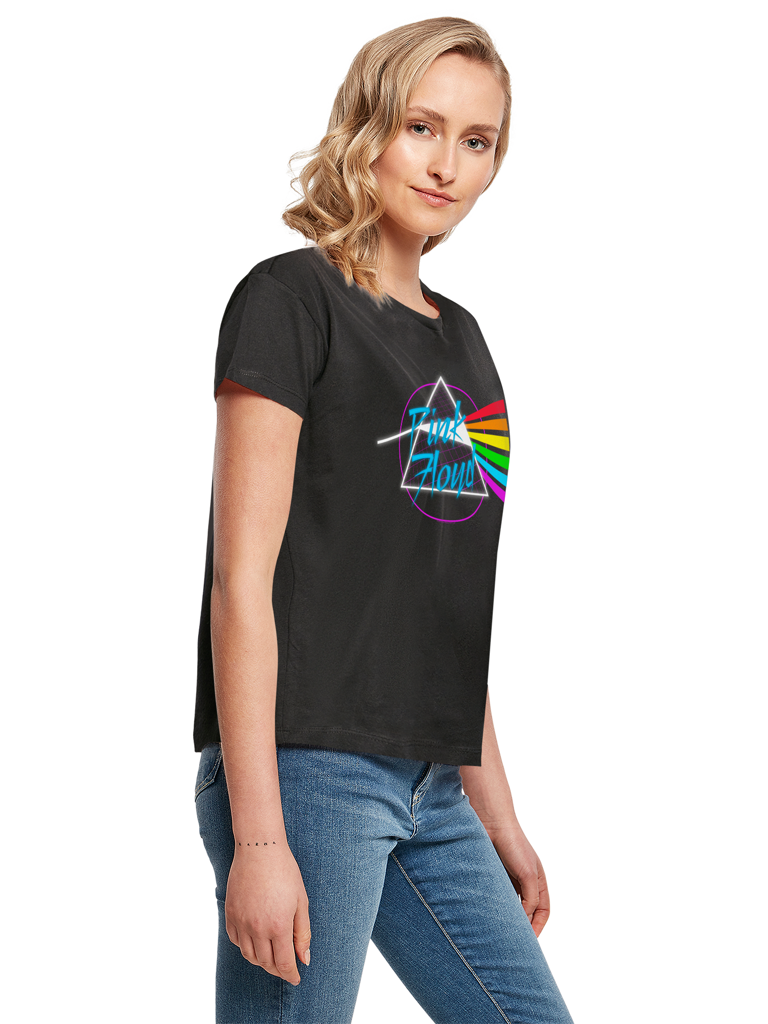 Pink Floyd Neon Dark Side Damen Box T-Shirt