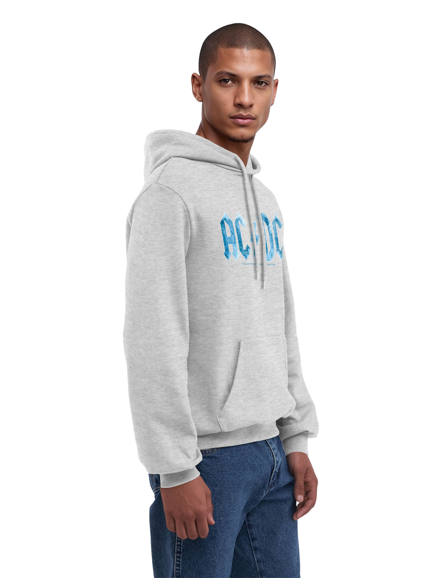 ACDC Blue Ice Logo avec True Blanks | Hoodie régulier pour hommes