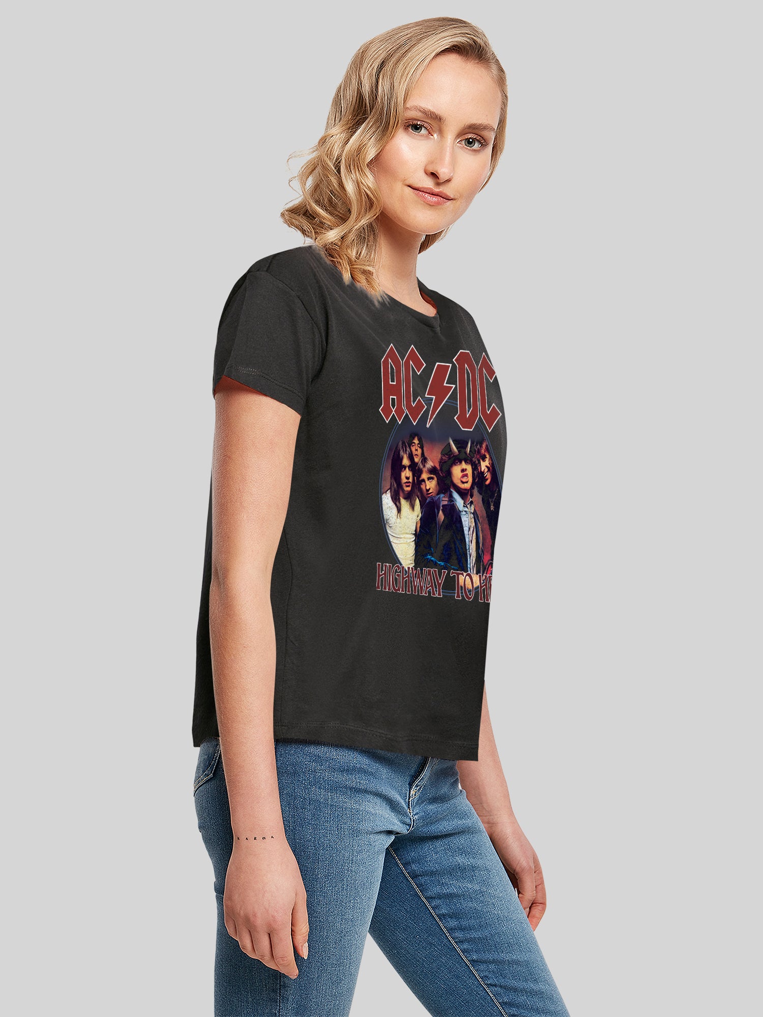 AC/DC Highway To Hell Circle Ladies Box T-Shirt