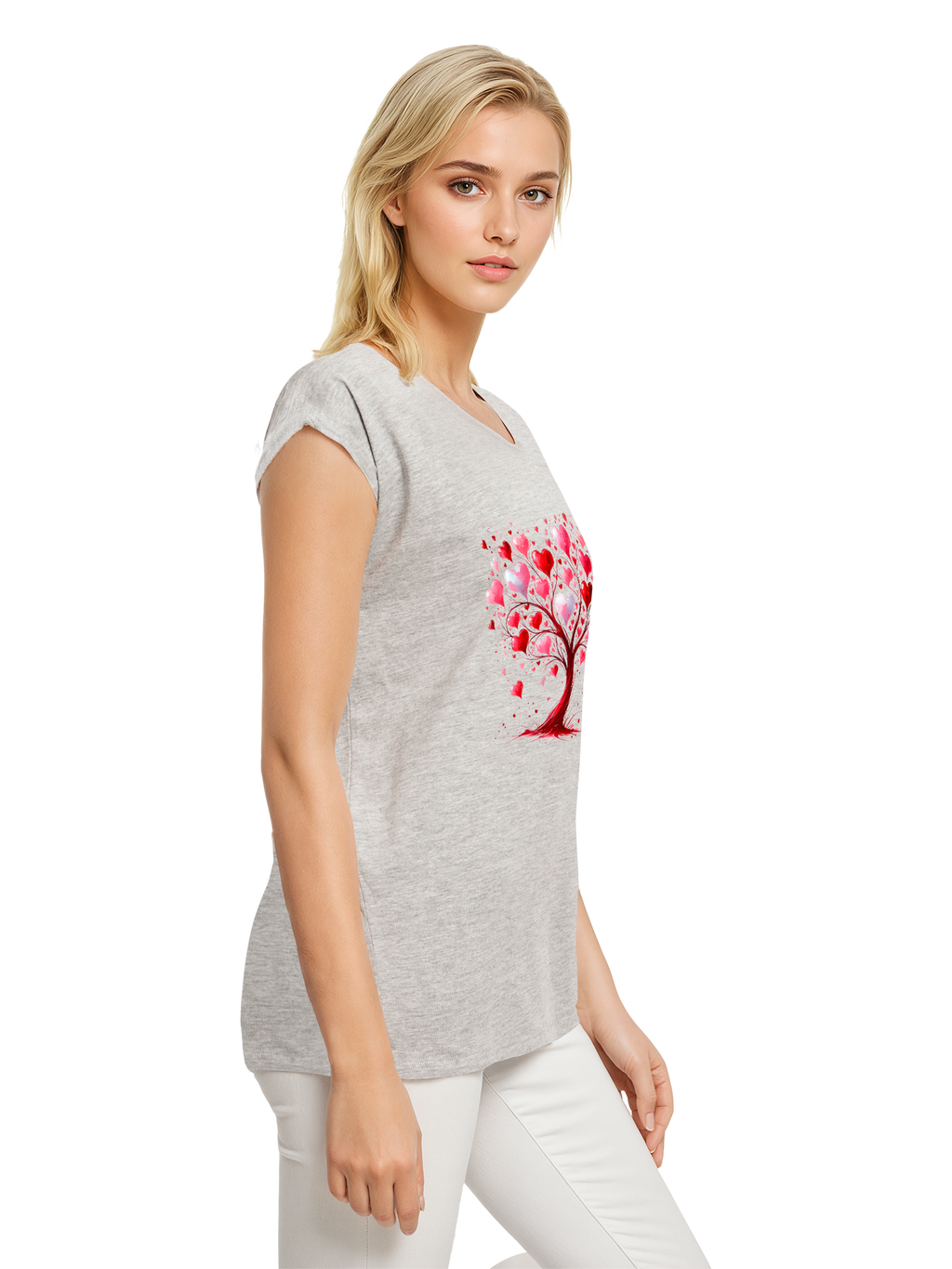 Heart Tree Weracolor Damas Camiseta de hombro extendido