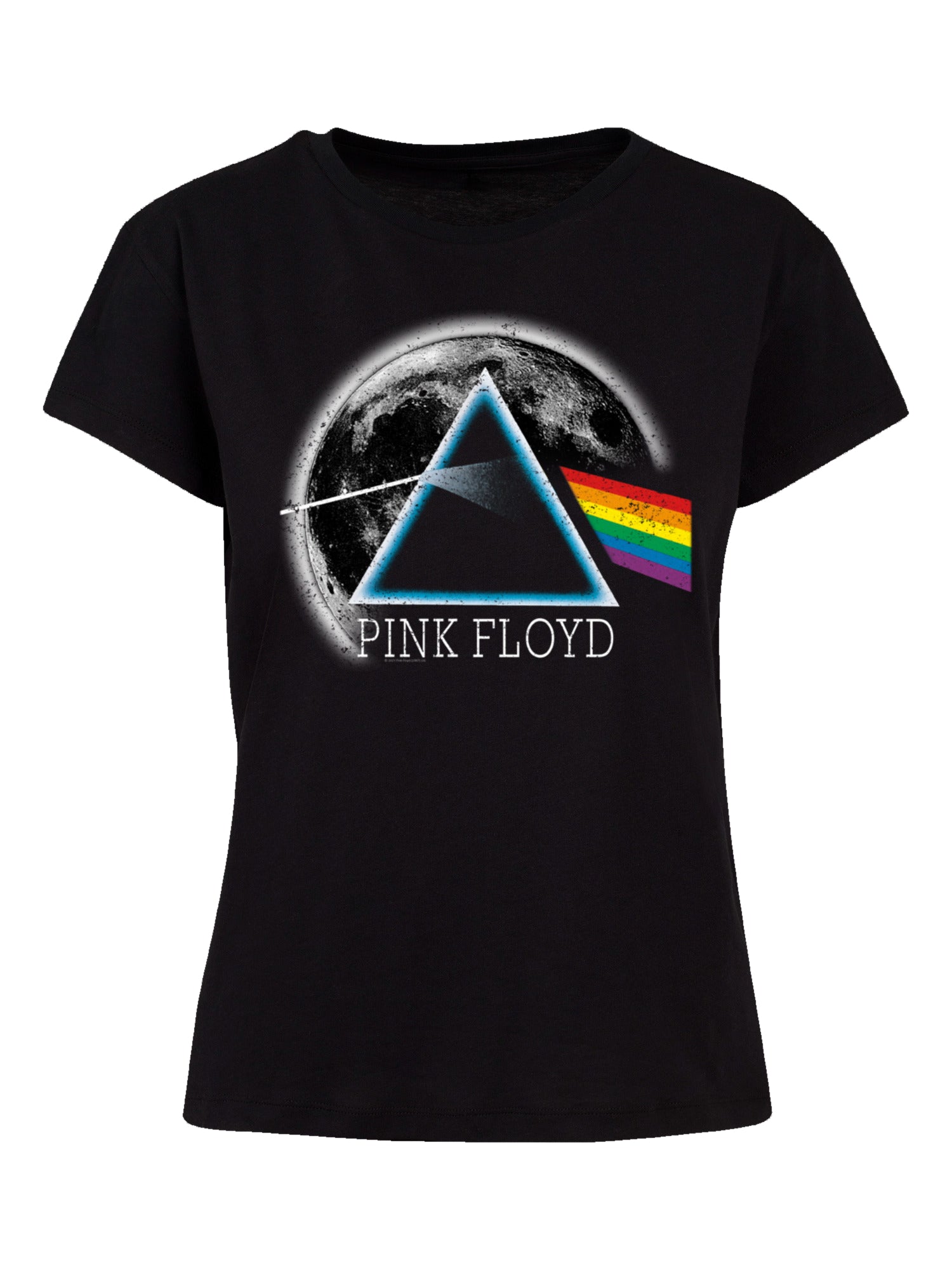 Pink Floyd Dark Side of the Moon Moon con angustia con la camiseta de la caja de damas
