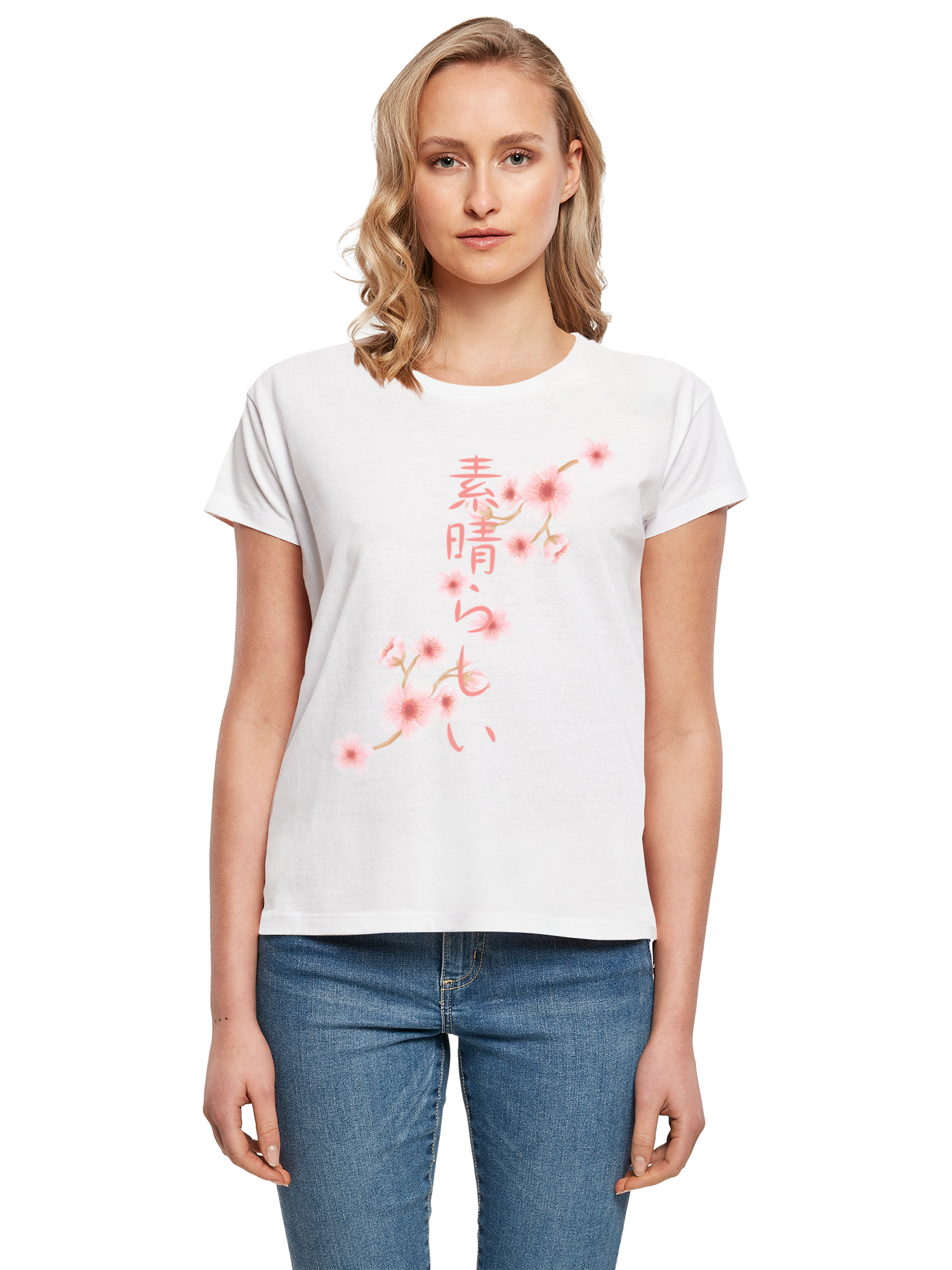 Kirschblüten Asien Damen Box T-Shirt