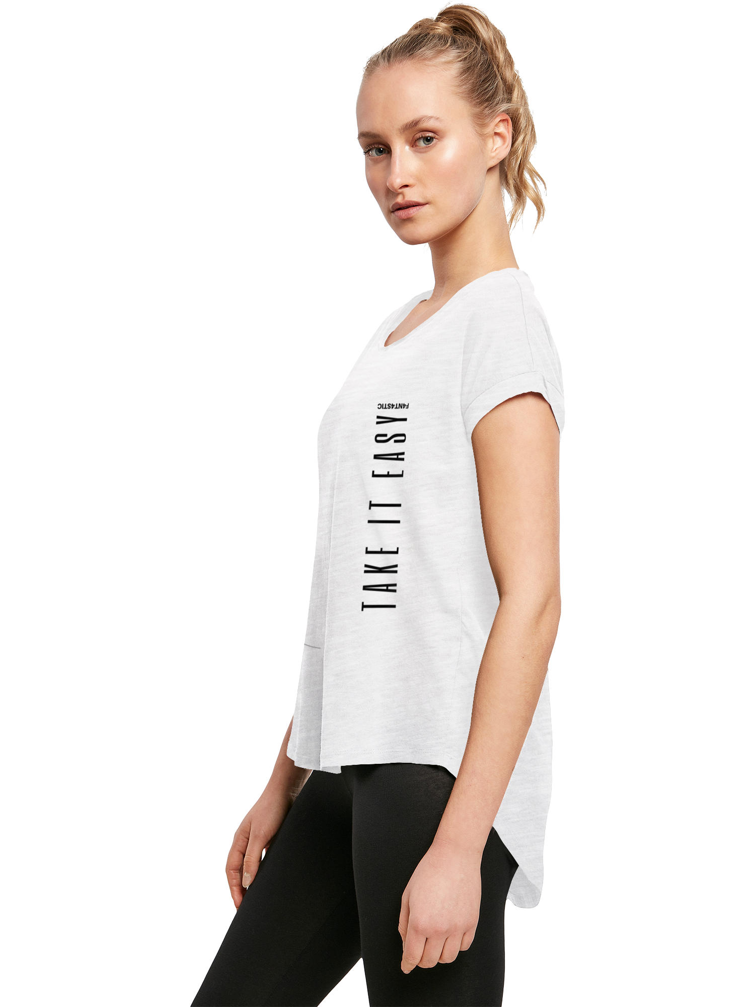 Damen T-Shirt mit Aufschrift „Take It Easy“