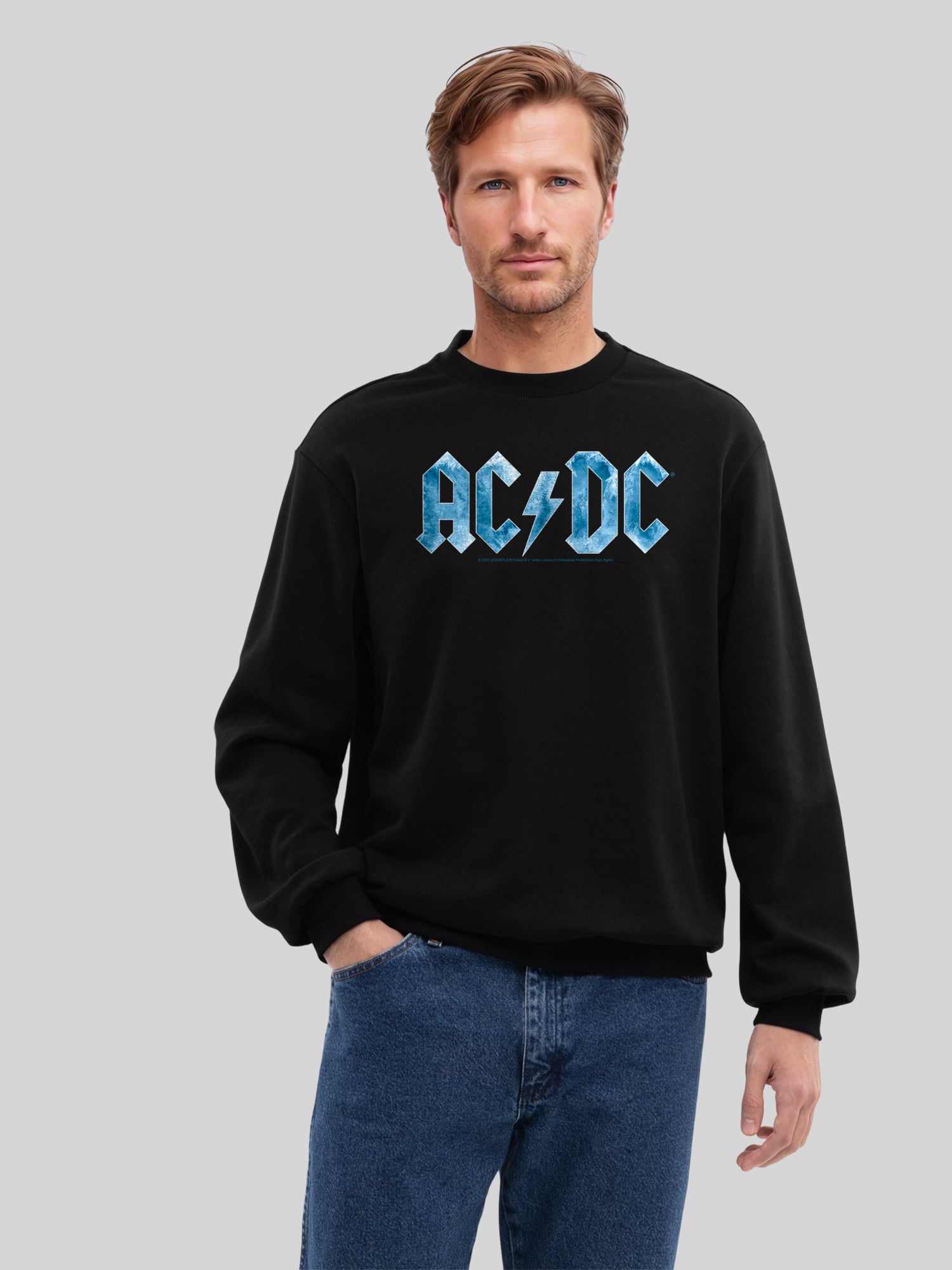 ACDC Blue Ice Logo avec True Blanks | Pull régulier pour hommes