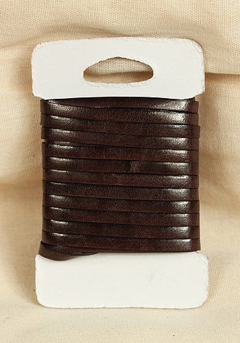 Bossed Braided Strap Full-Grain Leather 5m Dark Brown