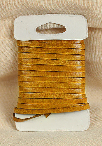 Bossed Braided Strap Full-Grain Leather 5m Yellow