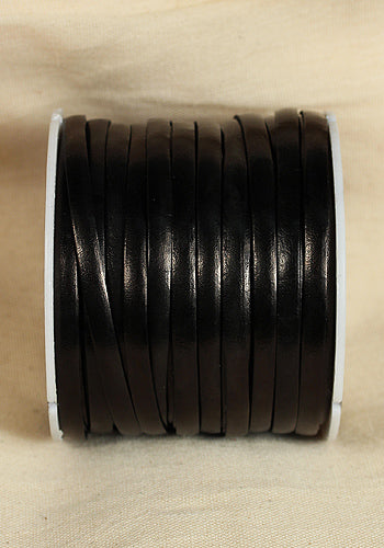 Bossed Braided Strap Full-Grain Leather 25m Black