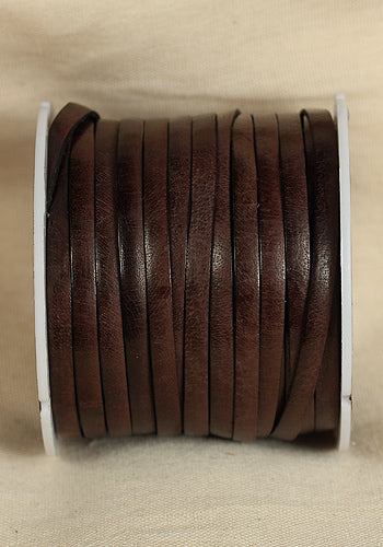 Bossed Braided Strap Full-Grain Leather 25m Dark Brown